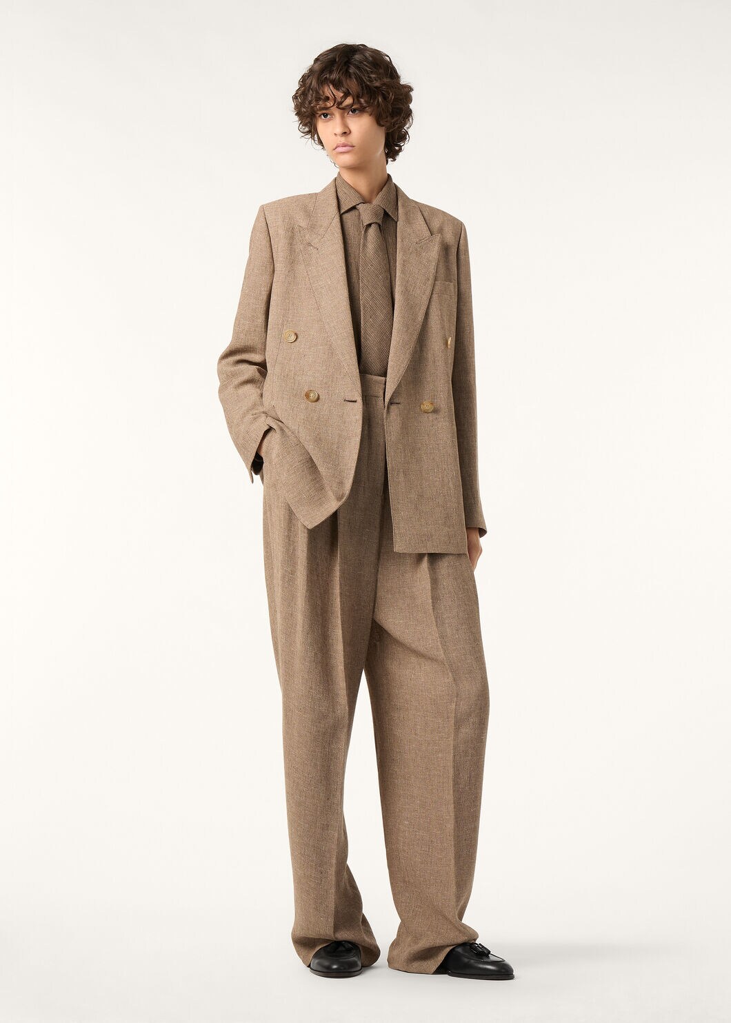 GENNY DB JACKET SARTORIAL LINEN CREPE