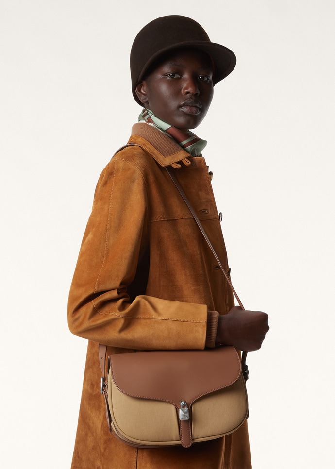 LINN BAG EQUESTRIAN PCKTS CANVAS/ROUNDED LEATHER_FAQ2574_B5NS_NR_2