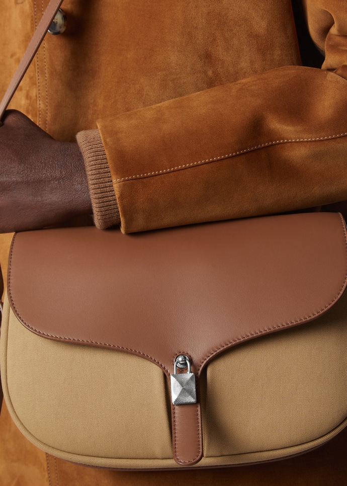 LINN BAG EQUESTRIAN PCKTS CANVAS/ROUNDED LEATHER_FAQ2574_B5NS_NR_1