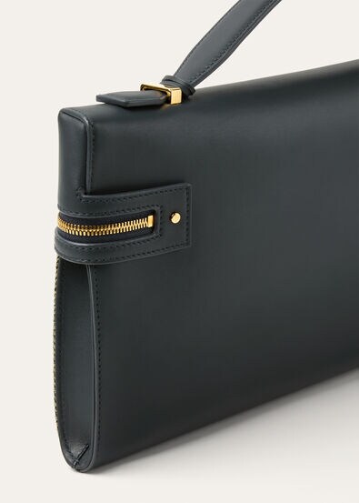 EXTRA CLUTCH L36 WOOL LINEN SLK TWD/ROUNDED LTH