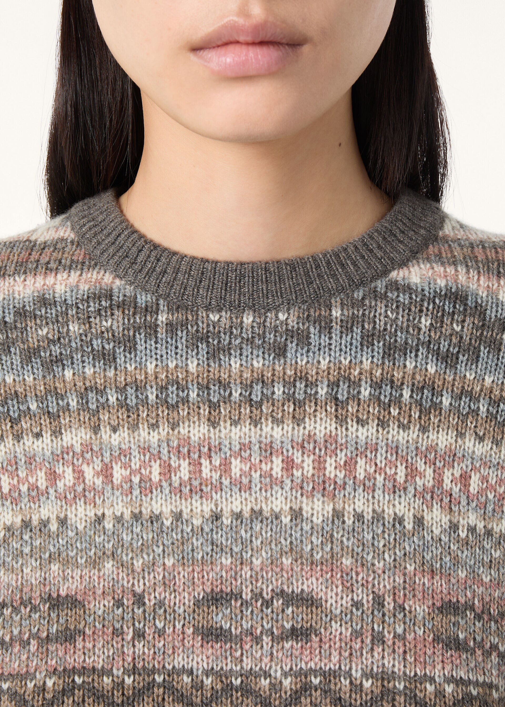 LORO CREWNECK JACQUARD SWEATER RECYCLED CASH GG 5