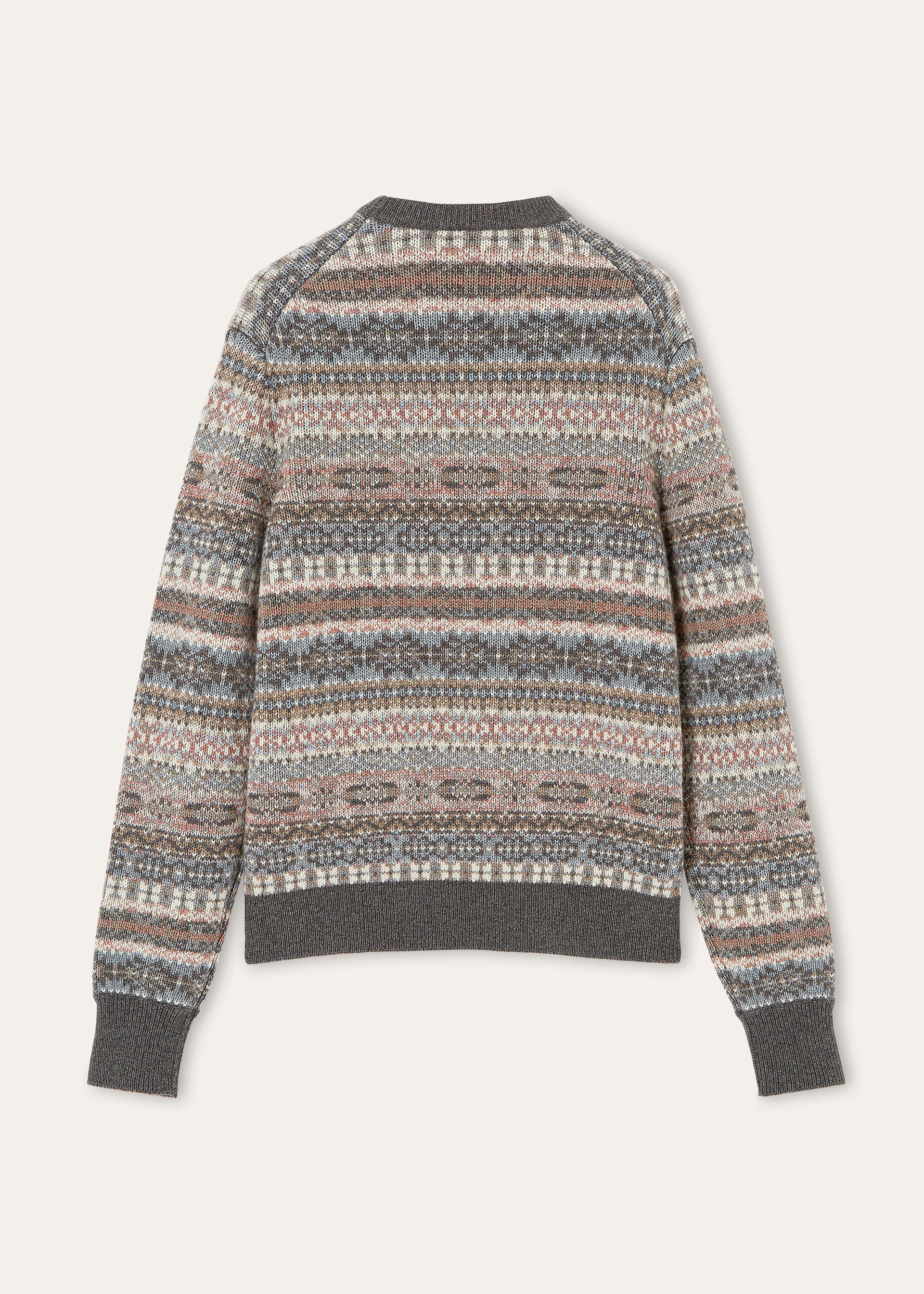 LORO CREWNECK JACQUARD SWEATER RECYCLED CASH GG 5