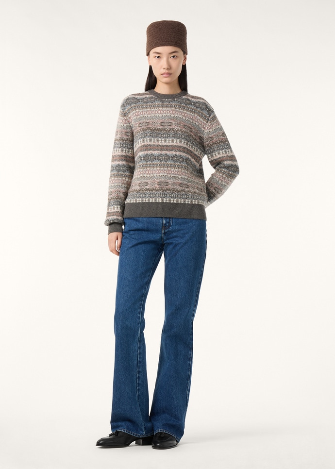 LORO CREWNECK JACQUARD SWEATER RECYCLED CASH GG 5_FAQ2668_F7MQ_1