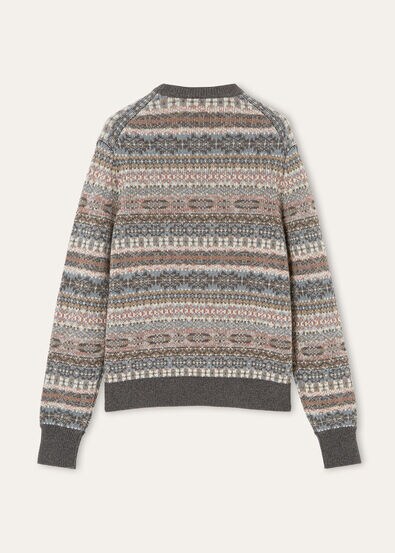 LORO CREWNECK JACQUARD SWEATER RECYCLED CASH GG 5
