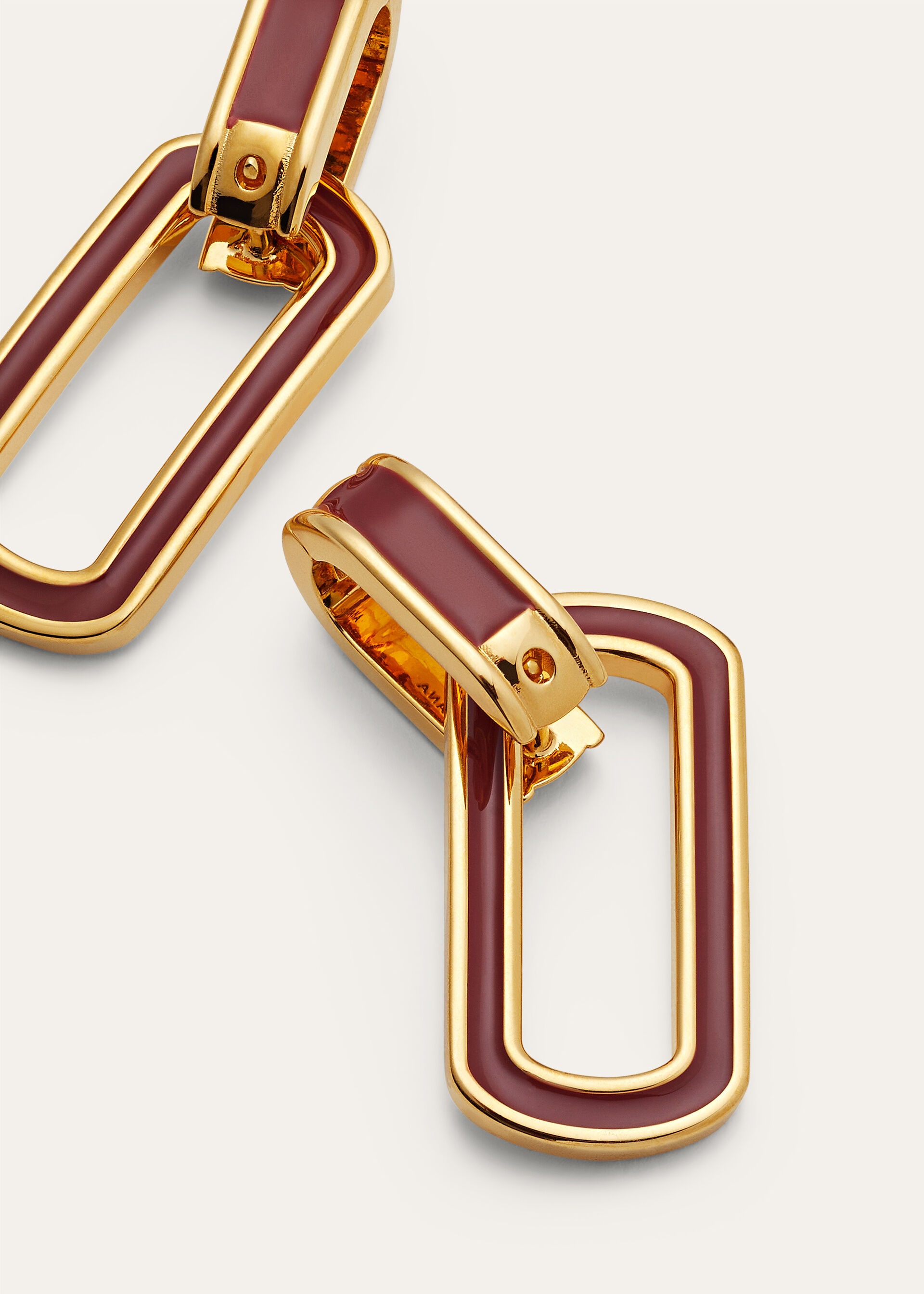 LINK CHAIN EARRINGS WITH ENAMEL