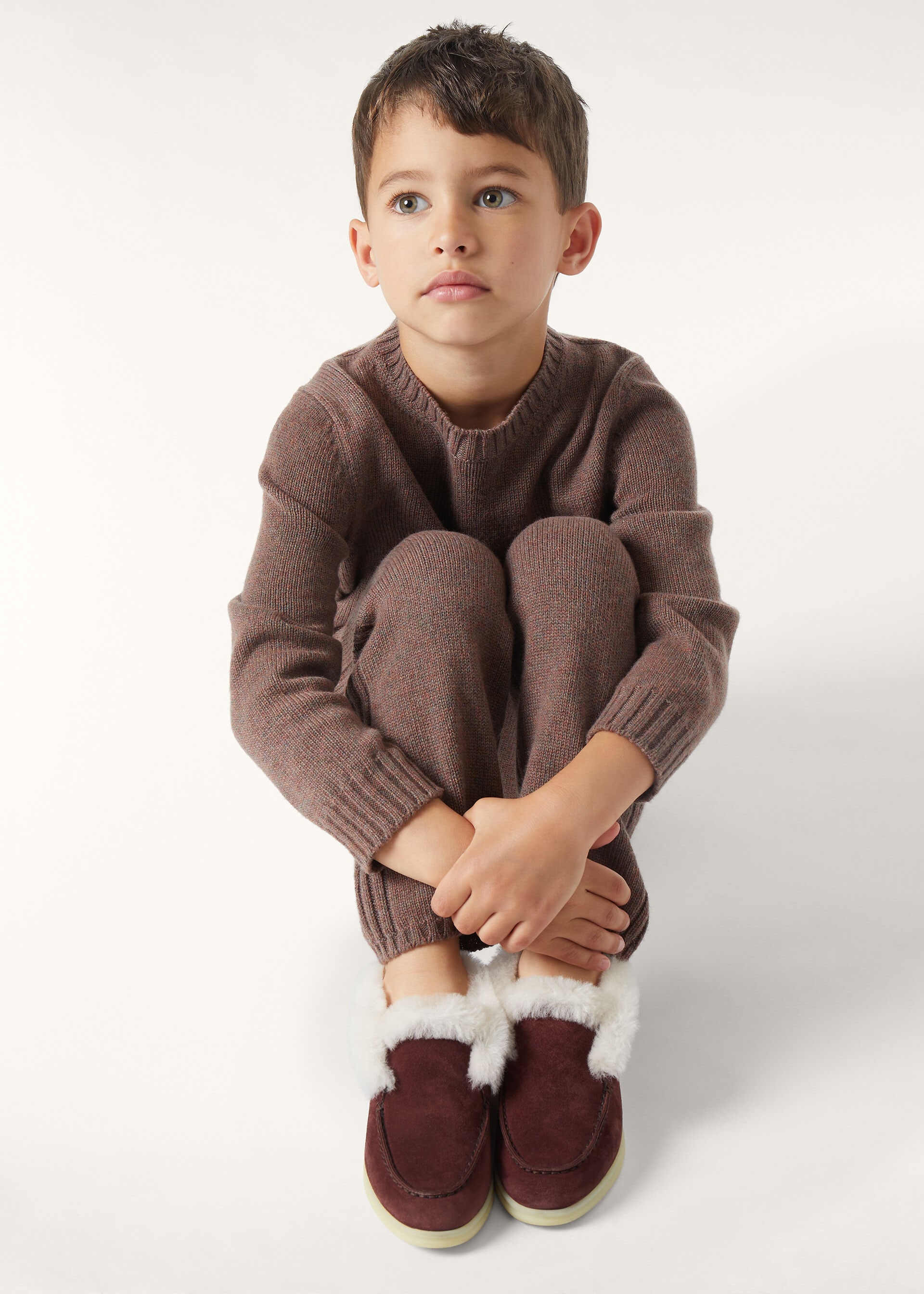 KID OPEN WALK SUEDE SHEARLING