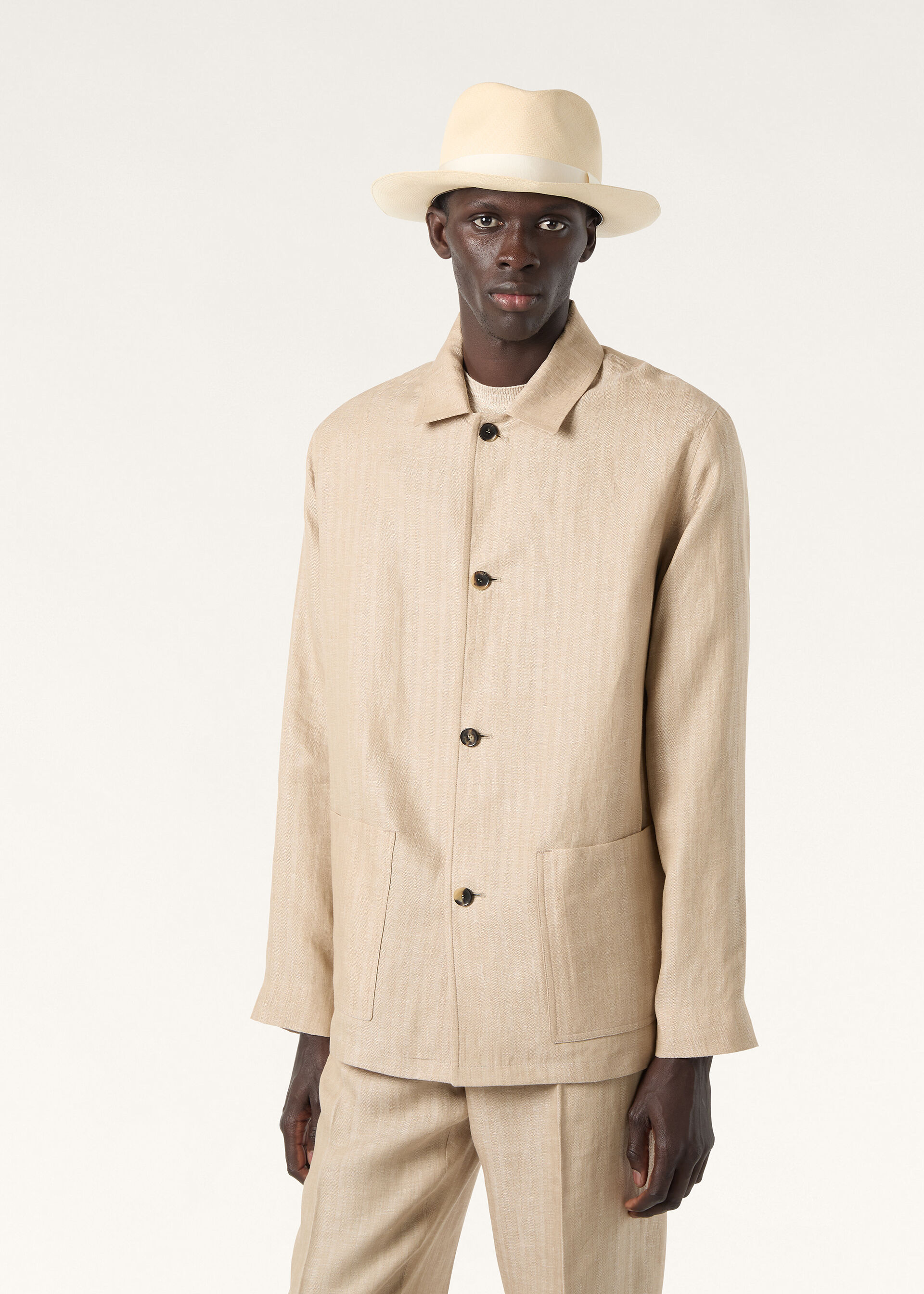CALVIN JACKET LINEN HERRINGBONE