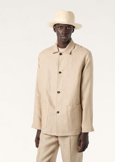 CALVIN JACKET LINEN HERRINGBONE