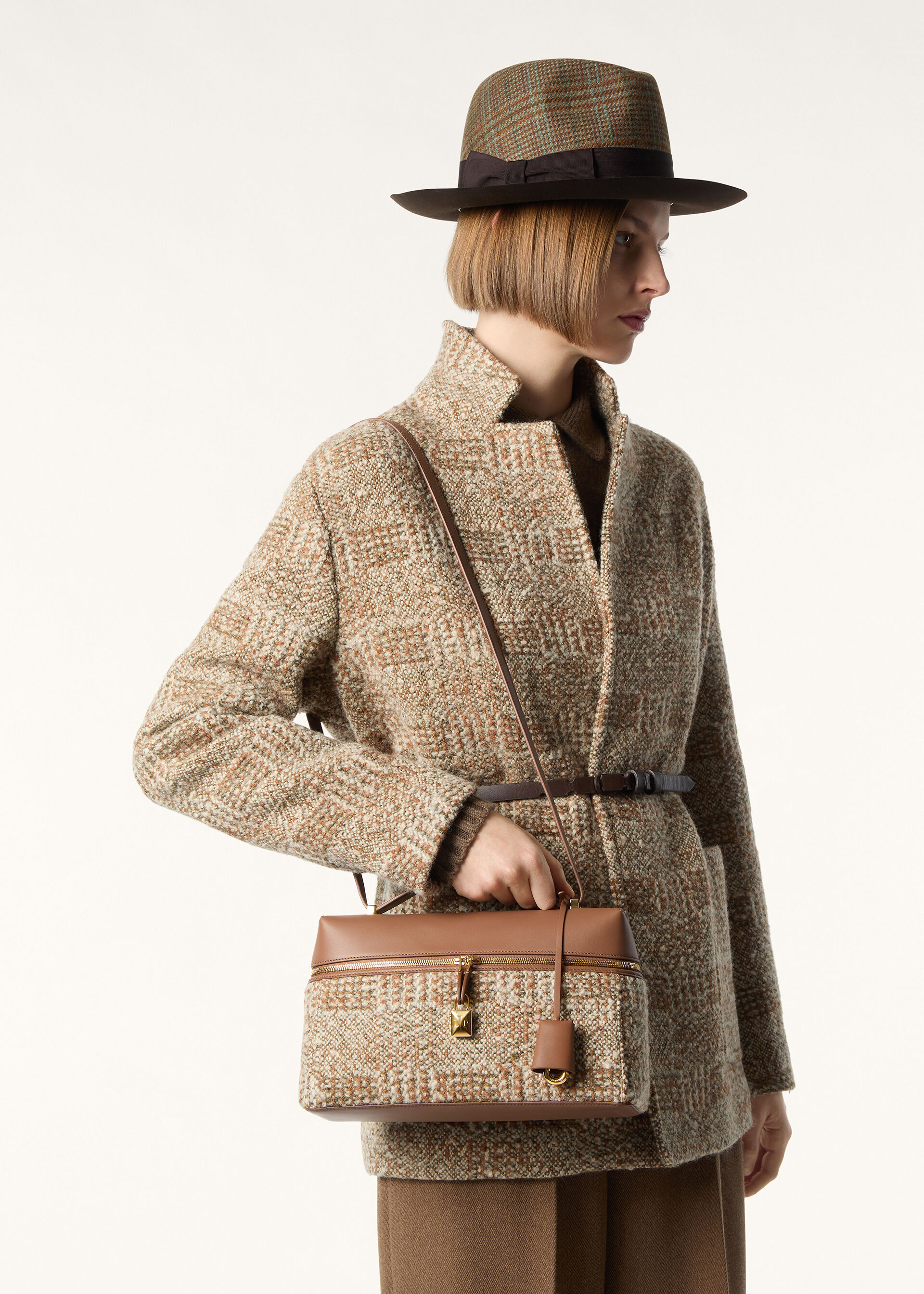 EXTRA BAG L27 NORFOLK TWEED/ROUNDED LEATHER