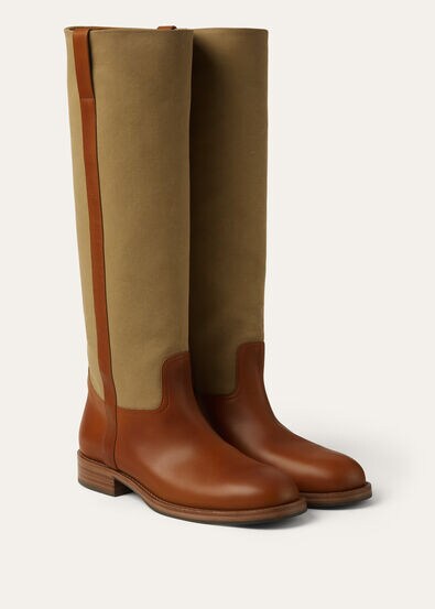 PABLO WALK HIGH BOOT SILKY LEATHER & CANVAS