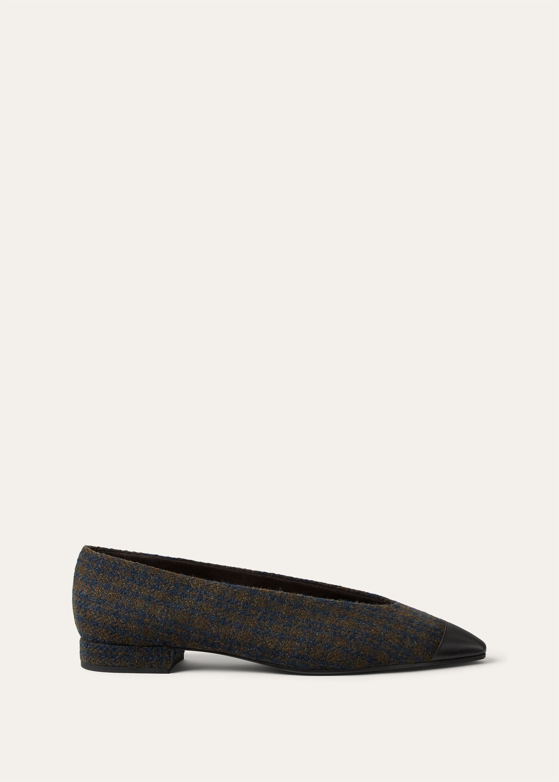 REBECCA CAP TOE BALLERINA ELGIN CHECK & LUX. CALF
