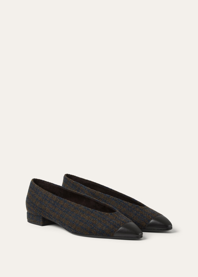 REBECCA CAP TOE BALLERINA ELGIN CHECK & LUX. CALF_FAQ2886_F7A2_3