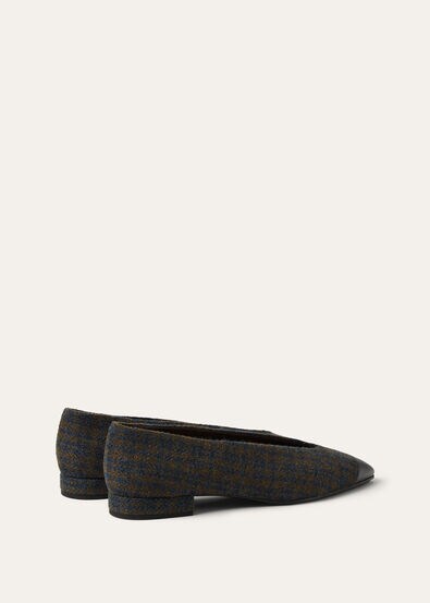 REBECCA CAP TOE BALLERINA ELGIN CHECK & LUX. CALF
