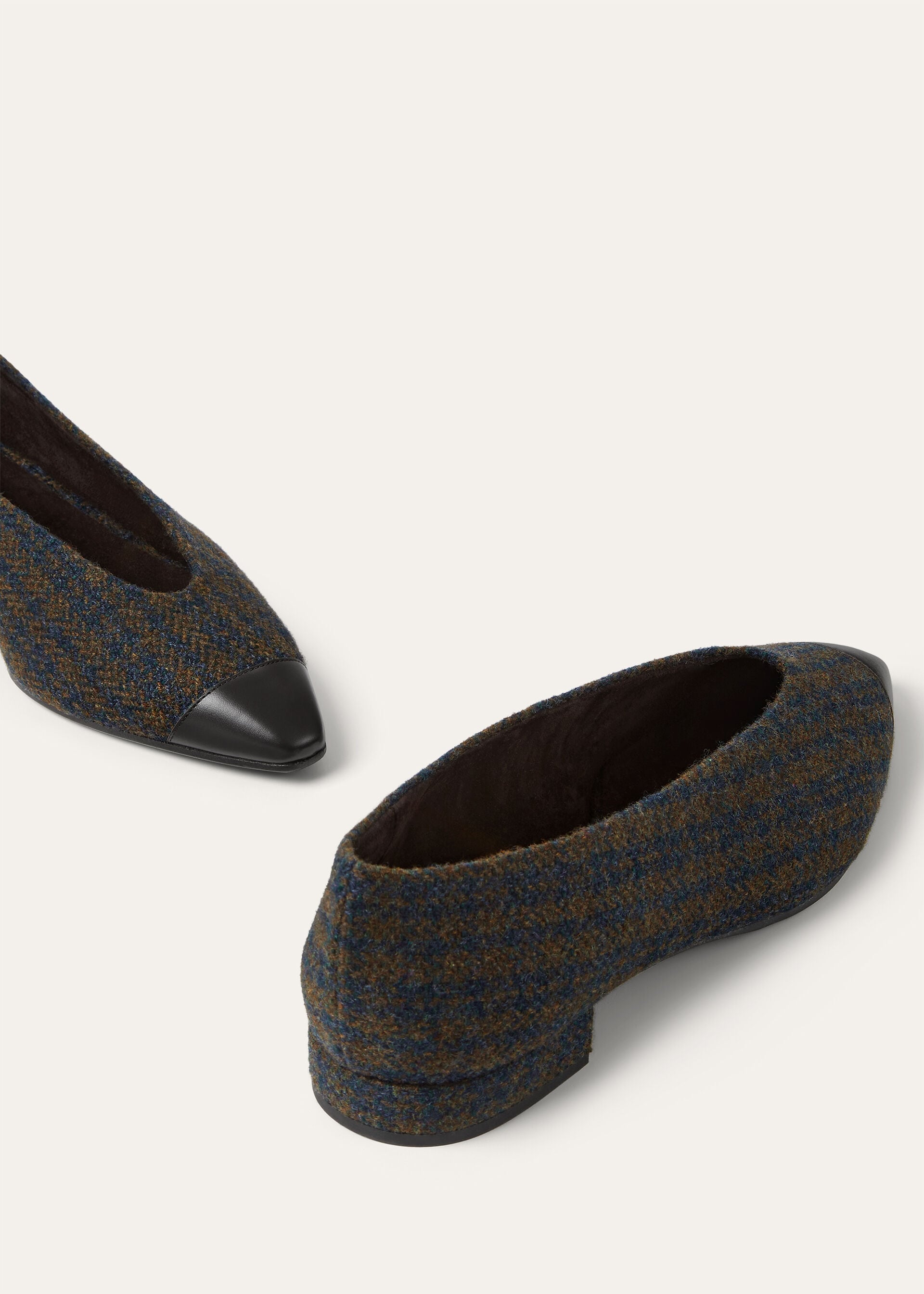REBECCA CAP TOE BALLERINA ELGIN CHECK & LUX. CALF