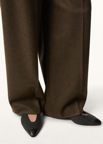 REBECCA CAP TOE BALLERINA ELGIN CHECK & LUX. CALF