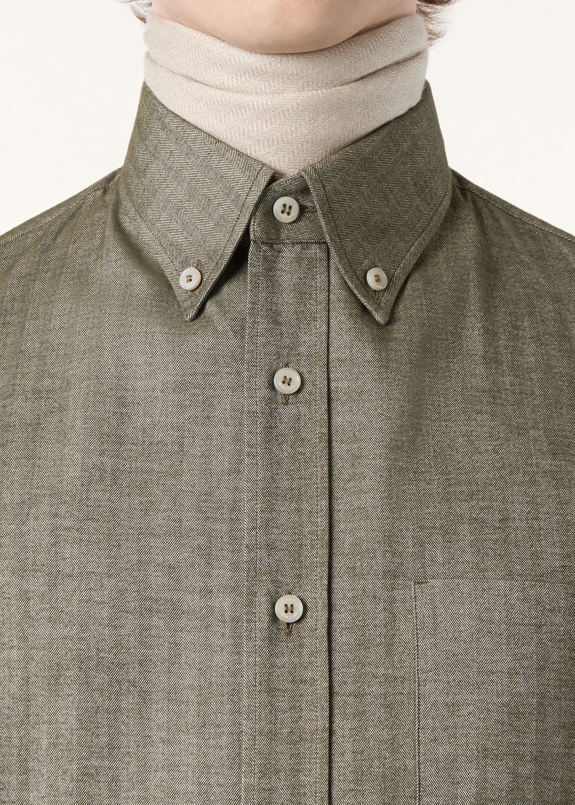 ELIA BUTTON DOWN SHIRT GINESTRA SOFT HERRINGBONE
