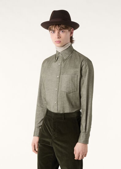 ELIA BUTTON DOWN SHIRT GINESTRA SOFT HERRINGBONE