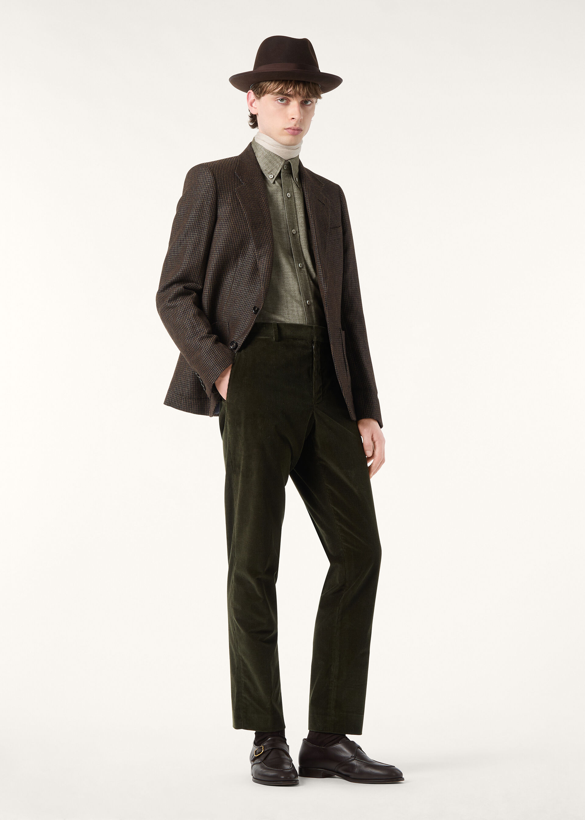 ELIA BUTTON DOWN SHIRT GINESTRA SOFT HERRINGBONE