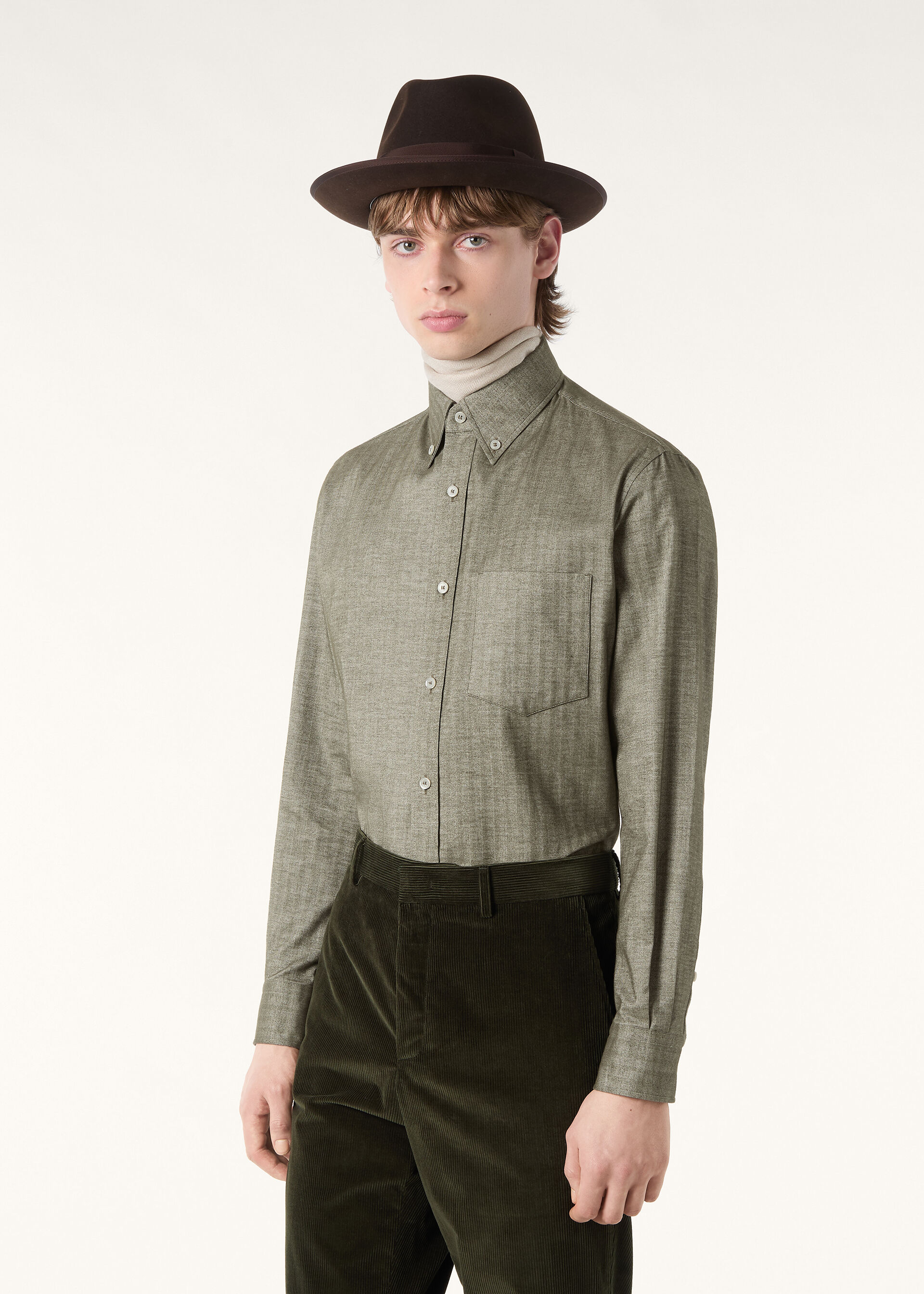 ELIA BUTTON DOWN SHIRT GINESTRA SOFT HERRINGBONE