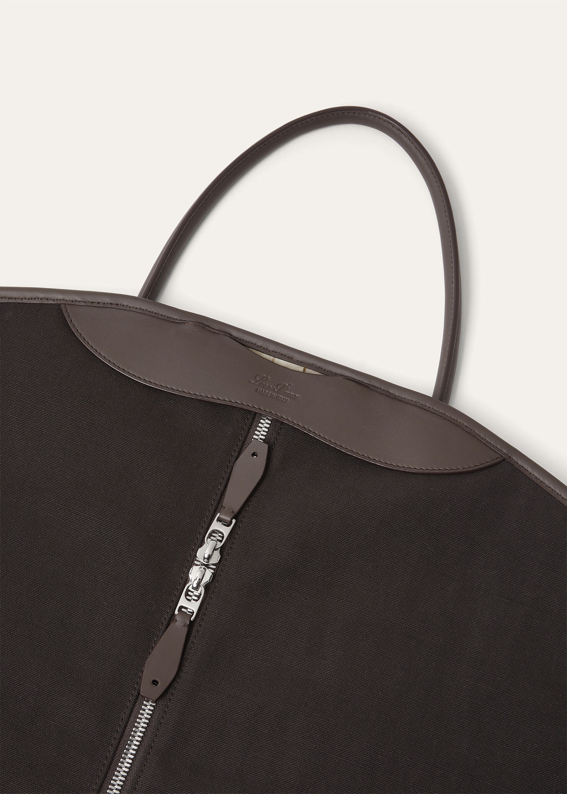 GUARDAROBA GARMENT BAG LINEN/ROUNDED LEATHER