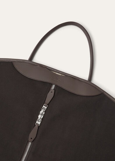 GUARDAROBA GARMENT BAG LINEN/ROUNDED LEATHER