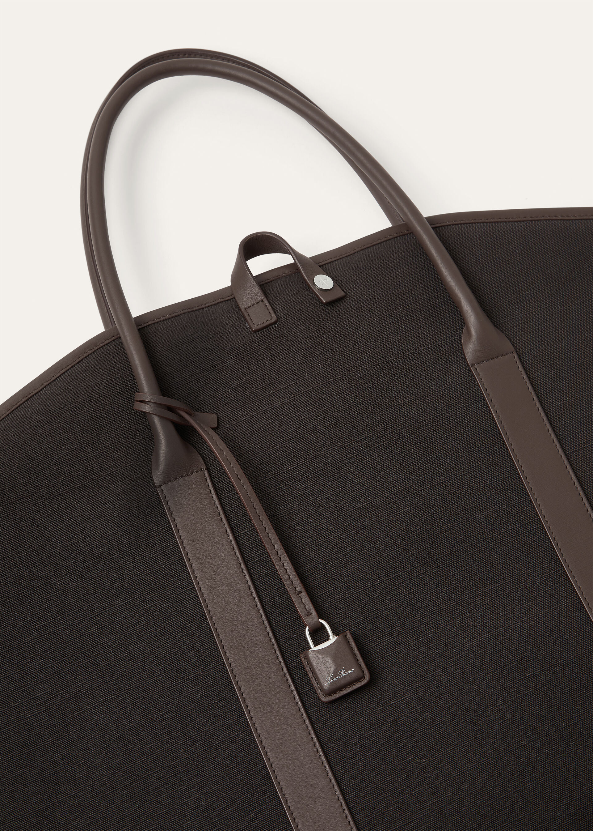 GUARDAROBA GARMENT BAG LINEN/ROUNDED LEATHER