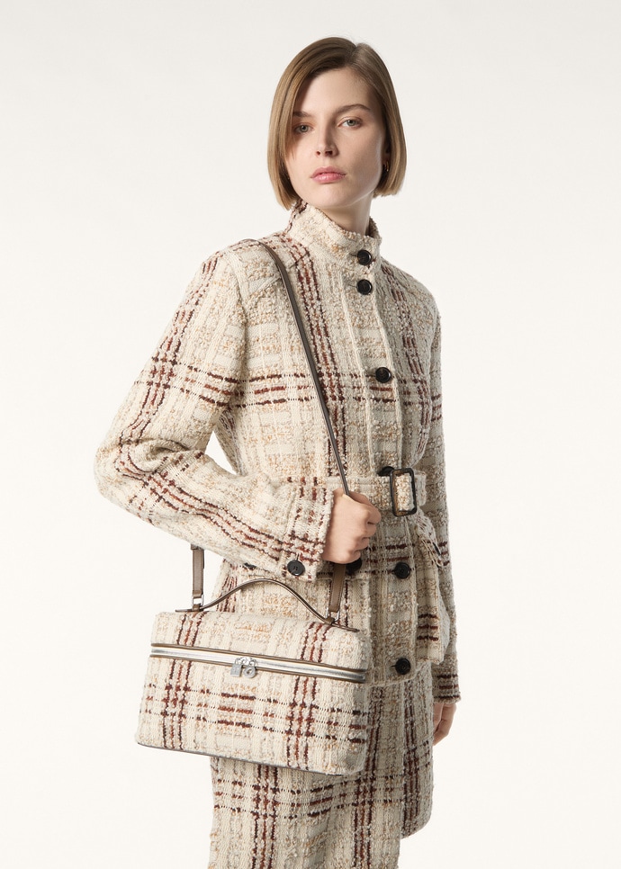 EXTRA POCKET L27 CHECK TWEED/ROUNDED LEATHER_FAQ3703_B5NC_NR_1