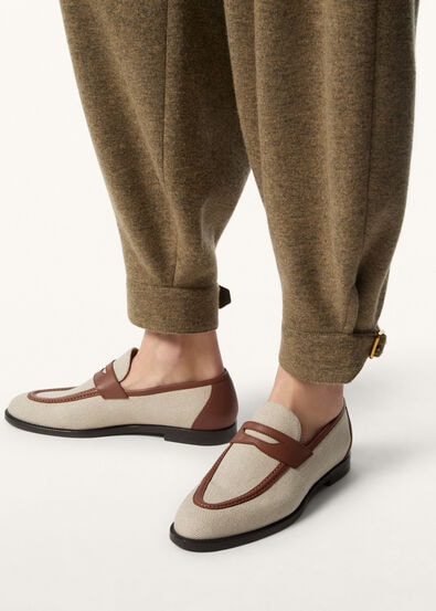 SERGIO WALK LOAFER NATURAL CANVAS & CALF