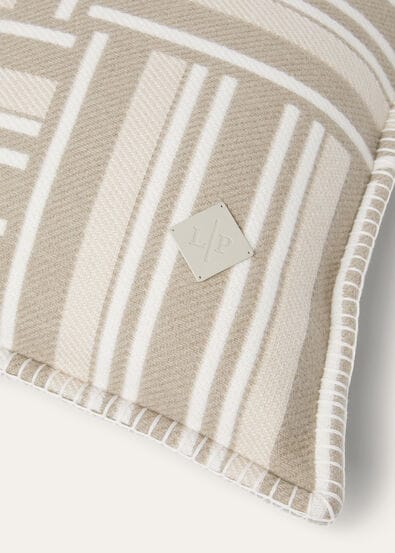 SQUARE CUSHION WOVEN STRIPE INTARSIA WOOL CASH