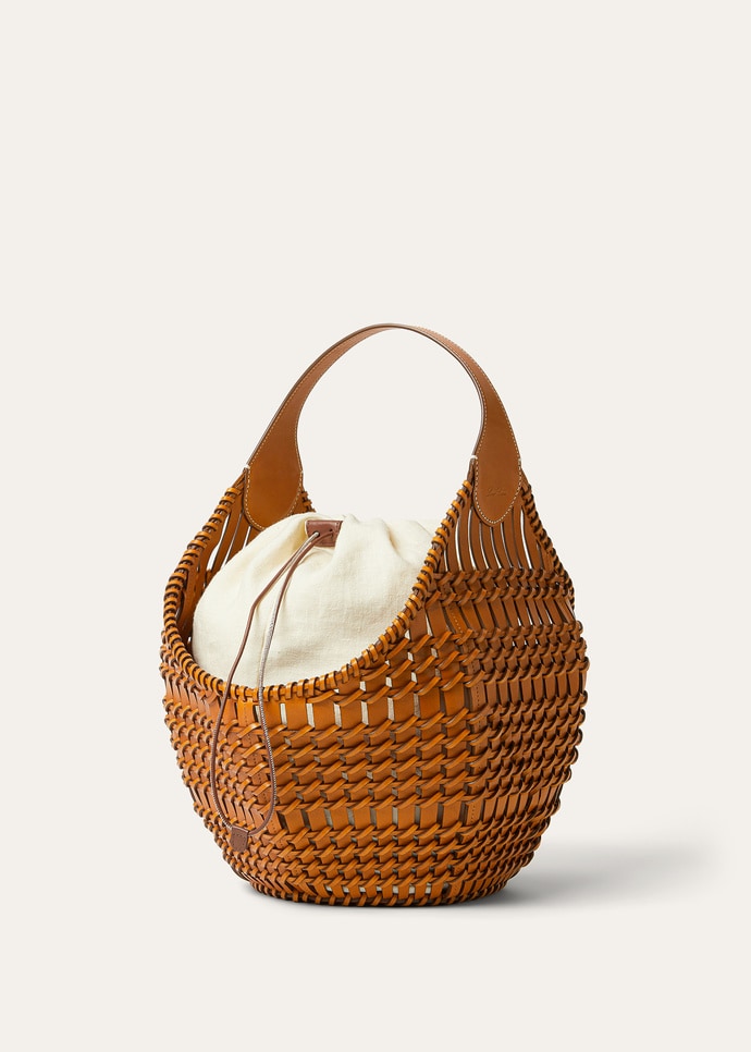 LOTUS FLOWER BASKET RUSTIC WOVEN LTHR_FAQ4491_L0DQ_NR_9