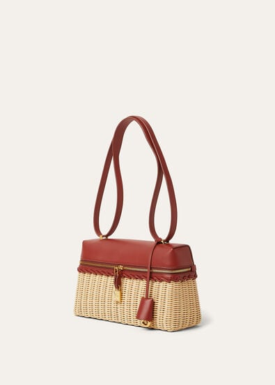 EXTRA BAG L27 WICKER/ROUNDED LEATHER