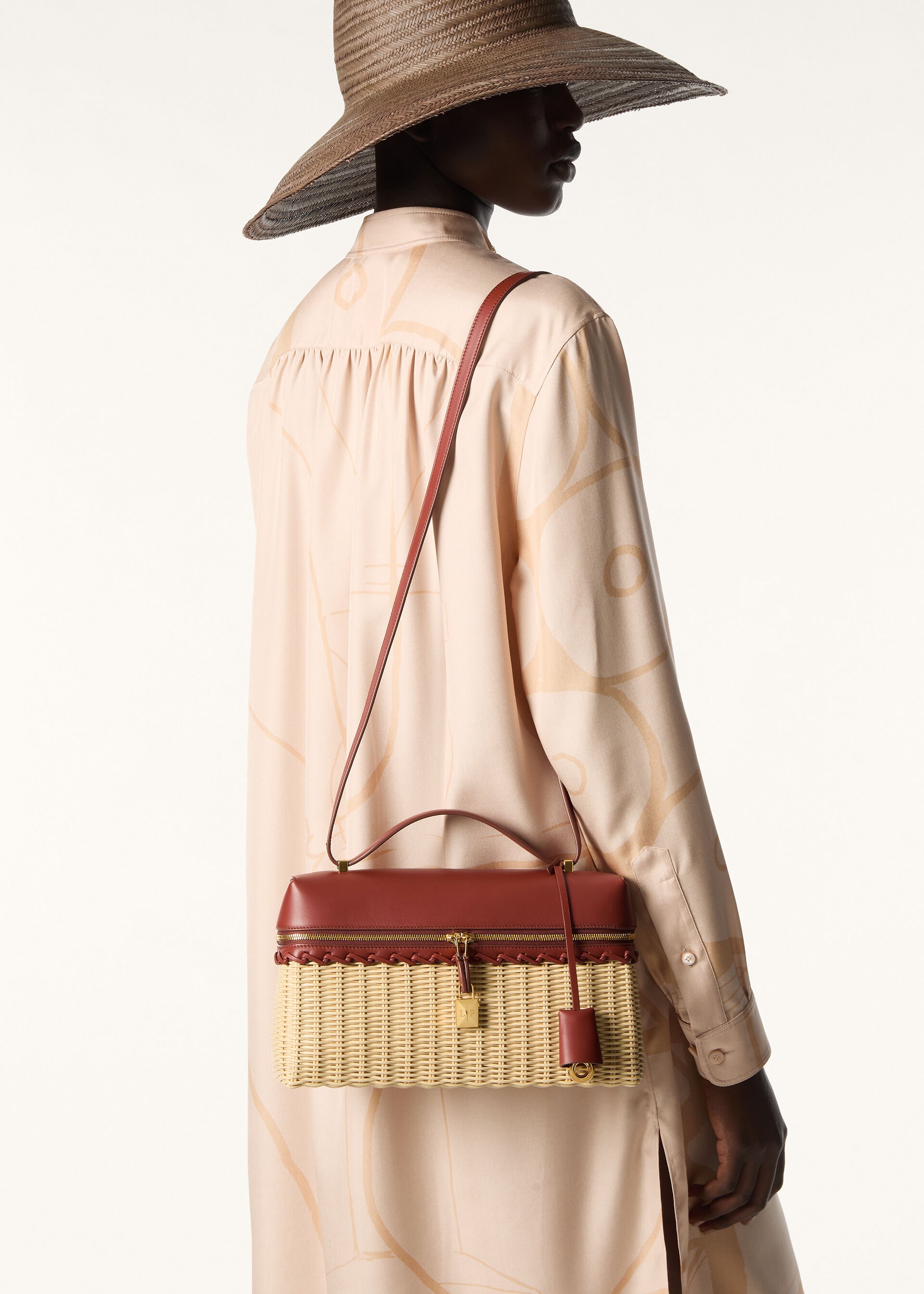 EXTRA BAG L27 WICKER/ROUNDED LEATHER