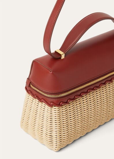 EXTRA BAG L27 WICKER/ROUNDED LEATHER