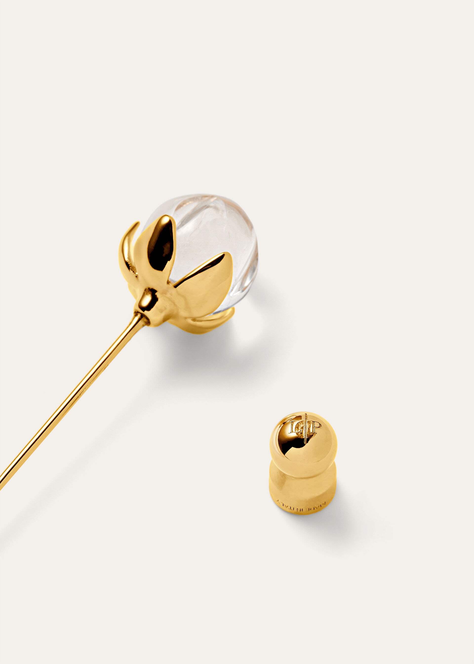 LINEN BUD PIN CRISTAL ROCK