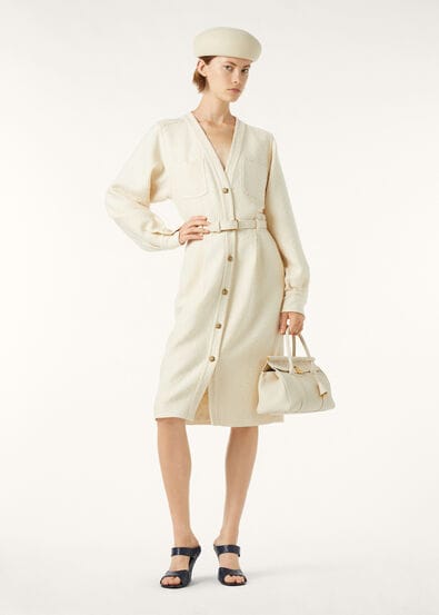 PIPER DRESS LIGHT SILK WOOL BOUCLE