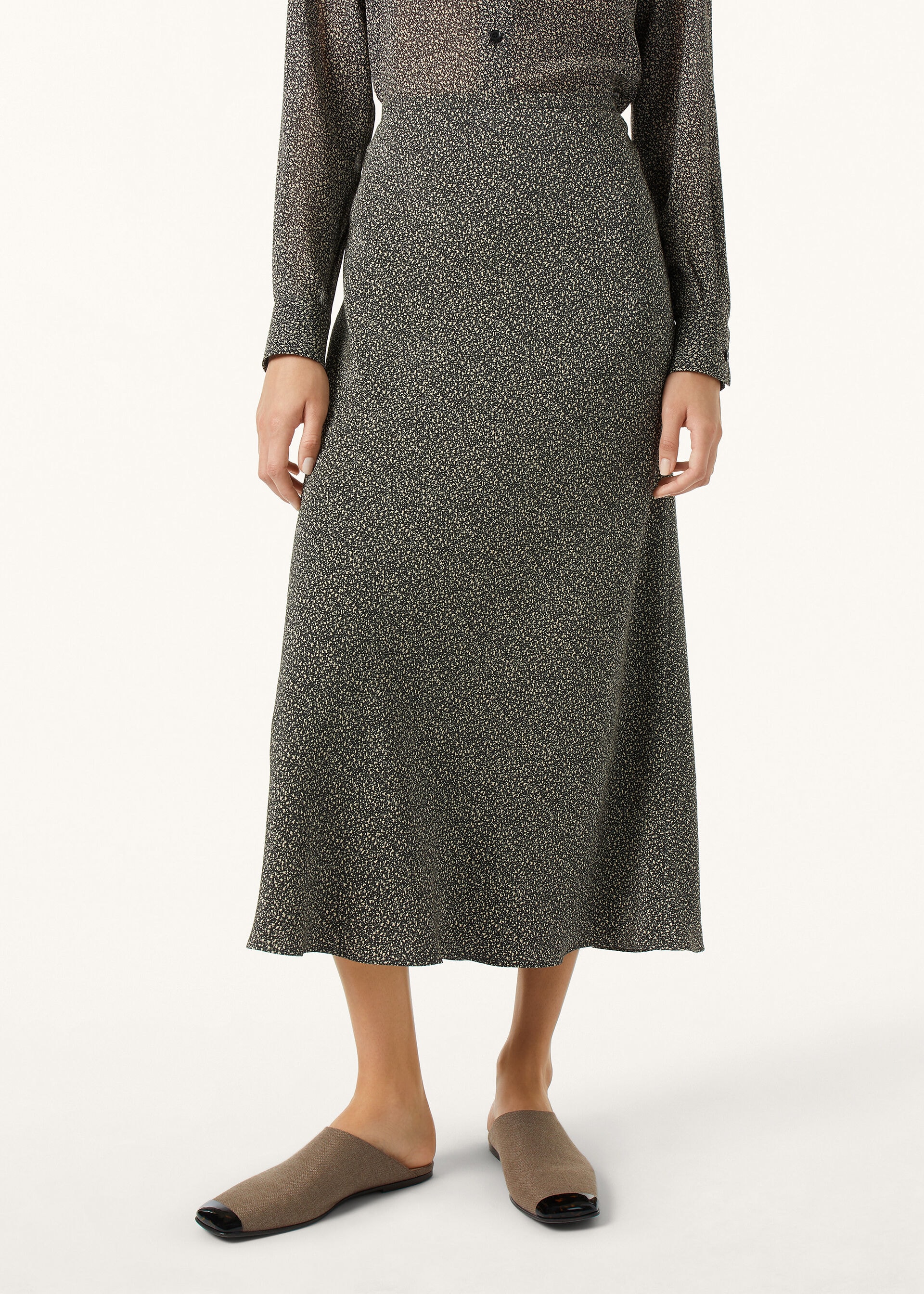 SIMONA SKIRT PEPPER GRAINS SILK