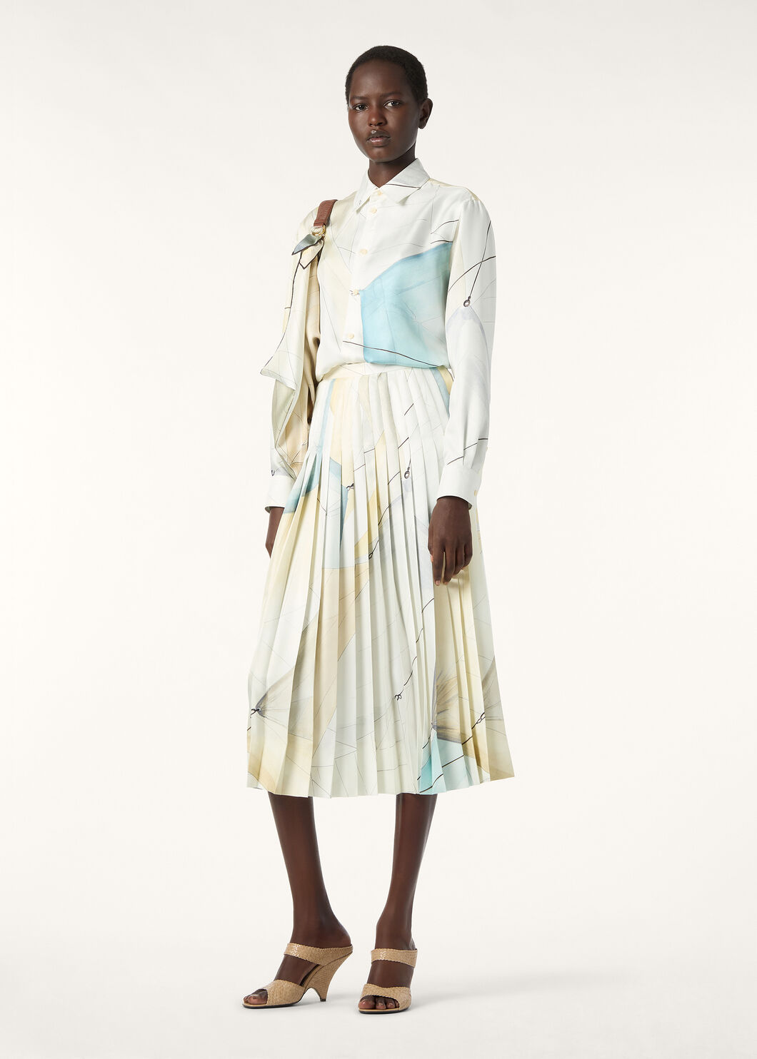 CLEA MIDI SKIRT LIBECCIO - TWILL MIDI SKIRT