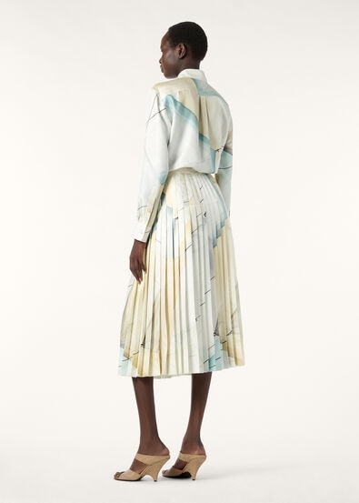 CLEA MIDI SKIRT LIBECCIO - TWILL MIDI SKIRT