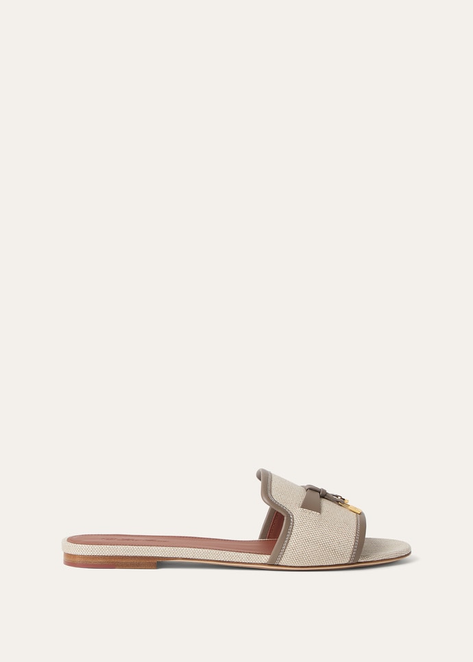 SUMMER CHARMS FLAT MULE NATURAL CANVAS & CALF_FAQ6328_B5UH_2