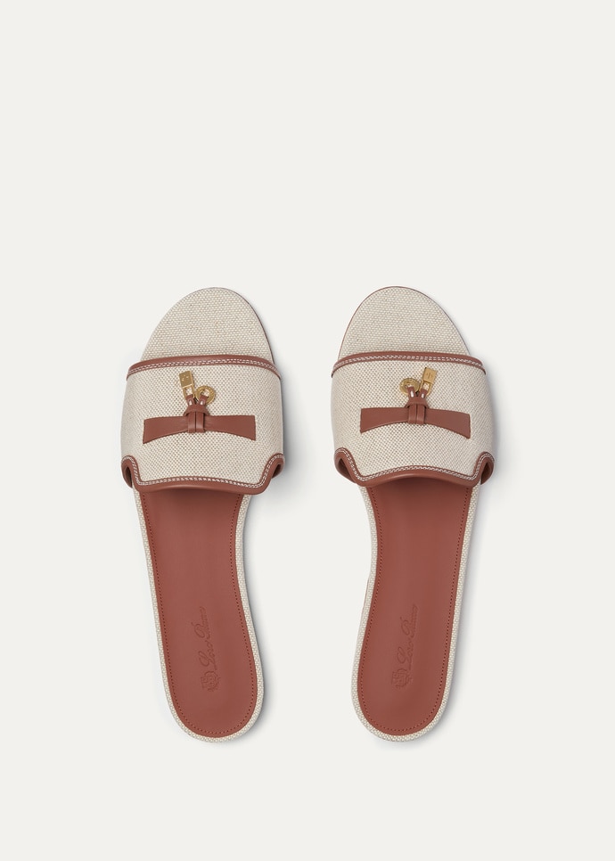 SUMMER CHARMS FLAT MULE NATURAL CANVAS & CALF_FAQ6328_B4AU_5