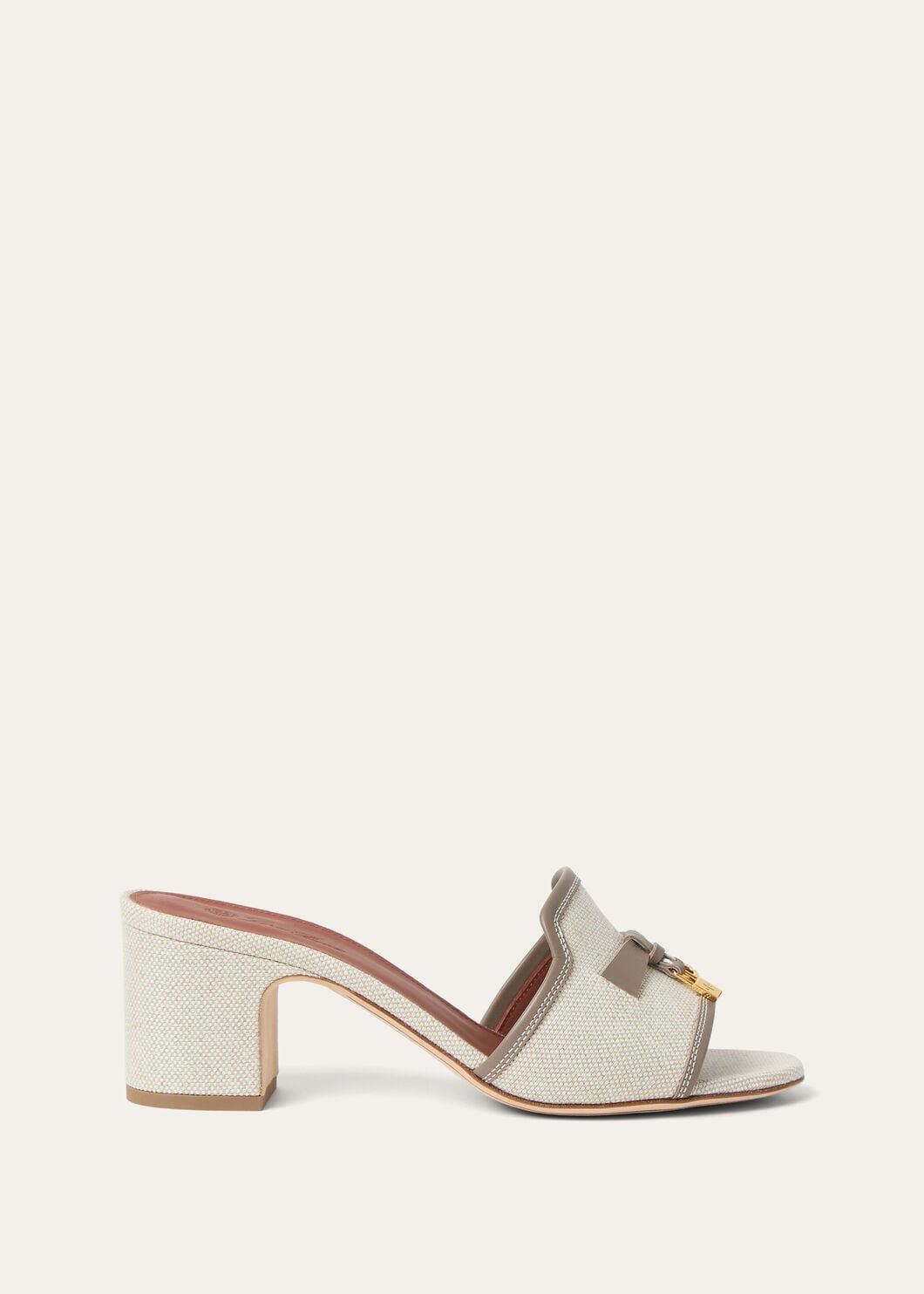 SUMMER CHARMS HEELED MULE H55 NAT. CANVAS & CALF