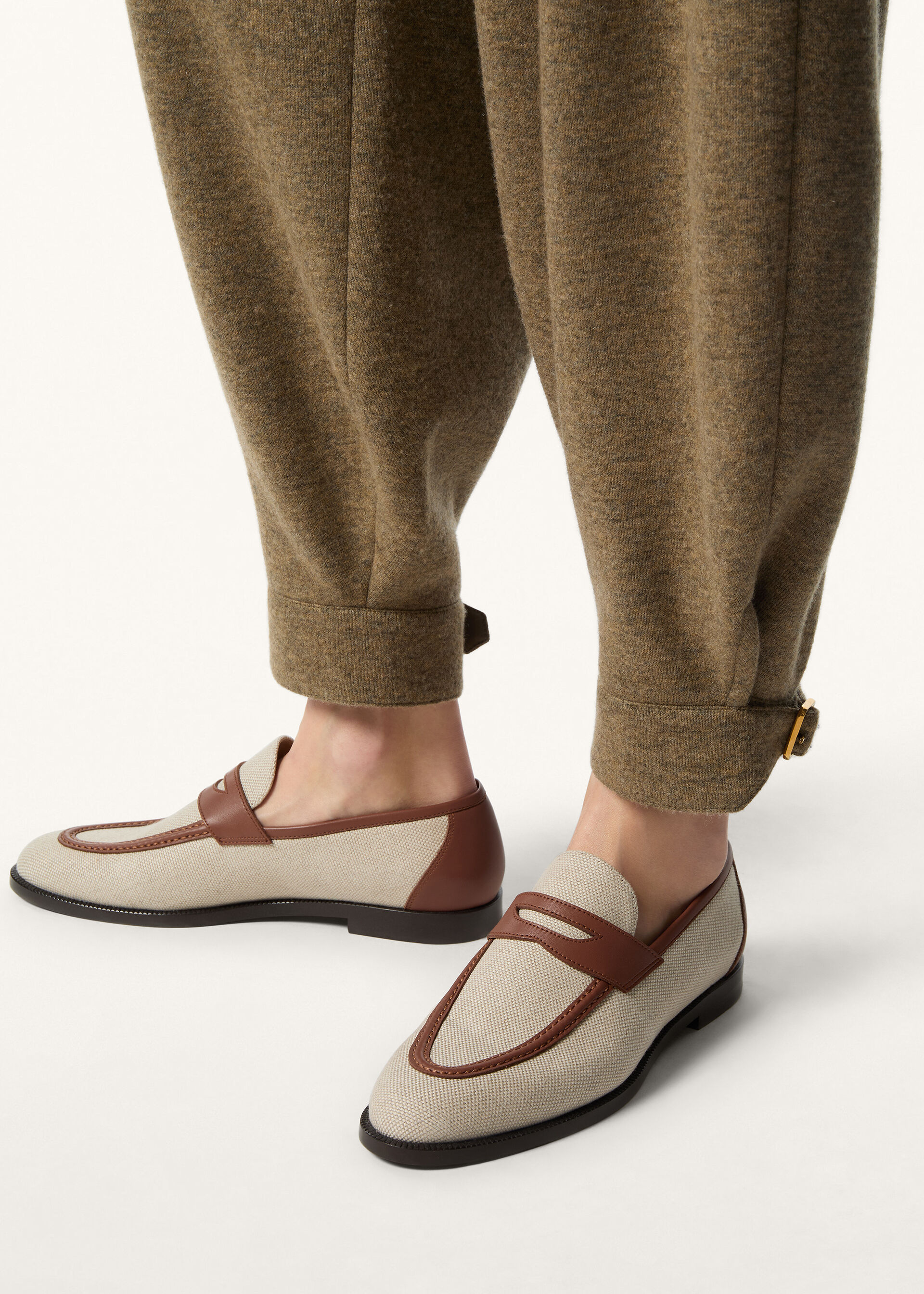 SERGIO WALK LOAFER NATURAL CANVAS & CALF AF