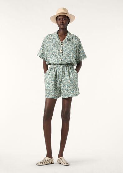 CORBIN BERMUDA JANE FLOWERS LINEN