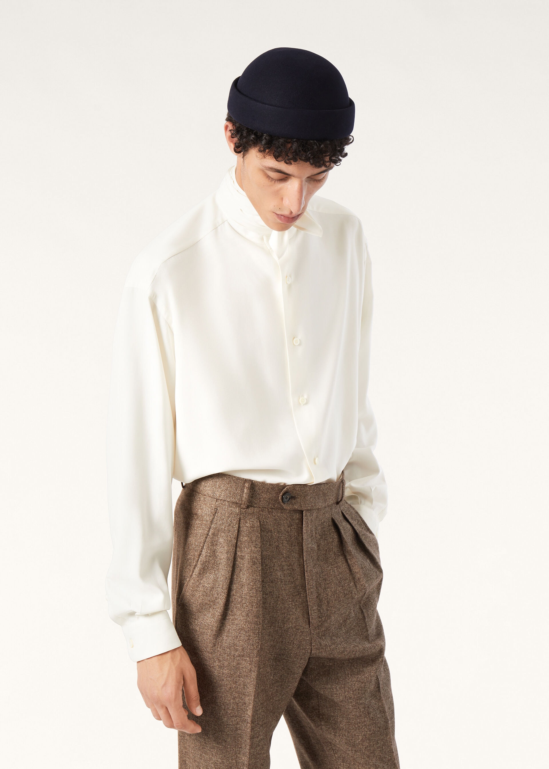 CLEMENT FOULARD SHIRT PORCELAIN SILK