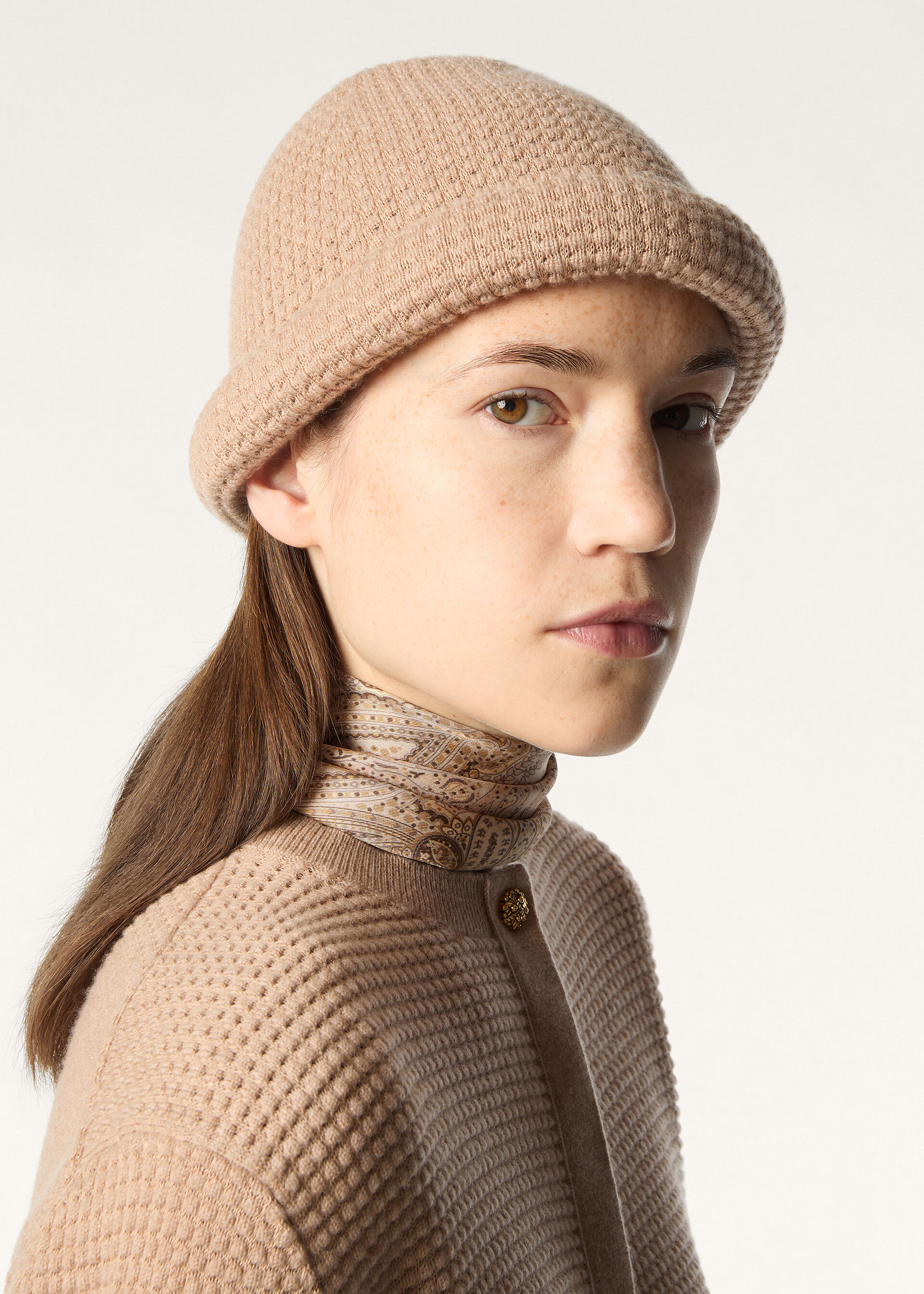 MONOCHROME JACQUARD BEANIE CASH COTTON GG 14