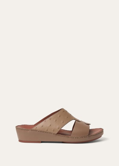 NEW BUCKLE WALK SANDAL OSTRICH CALF