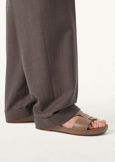 NEW BUCKLE WALK SANDAL OSTRICH CALF