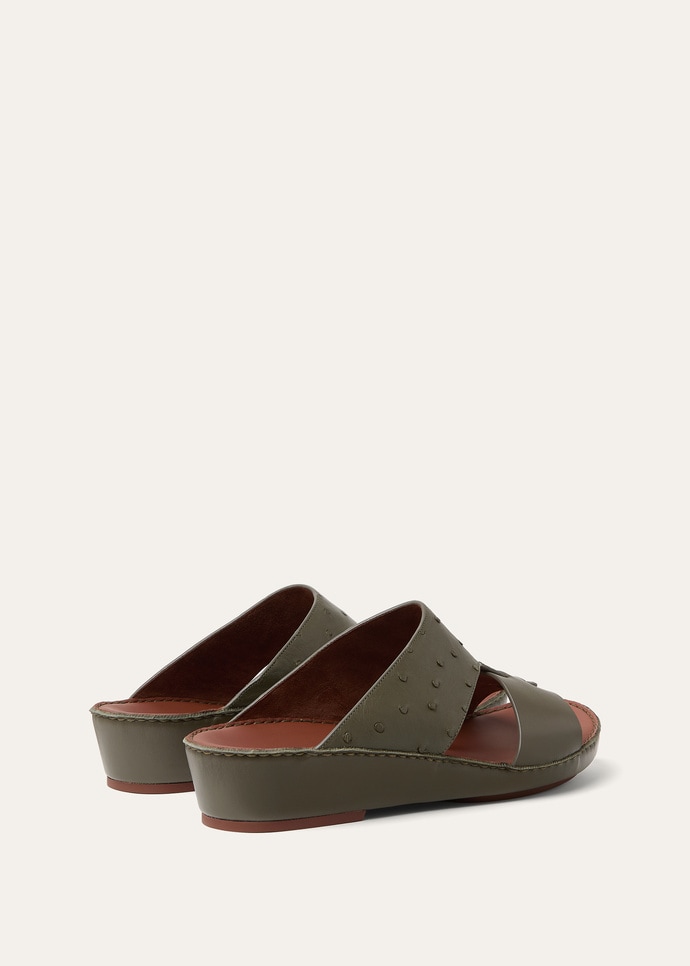 NEW BUCKLE WALK SANDAL OSTRICH CALF_FAQ8093_51K3_3