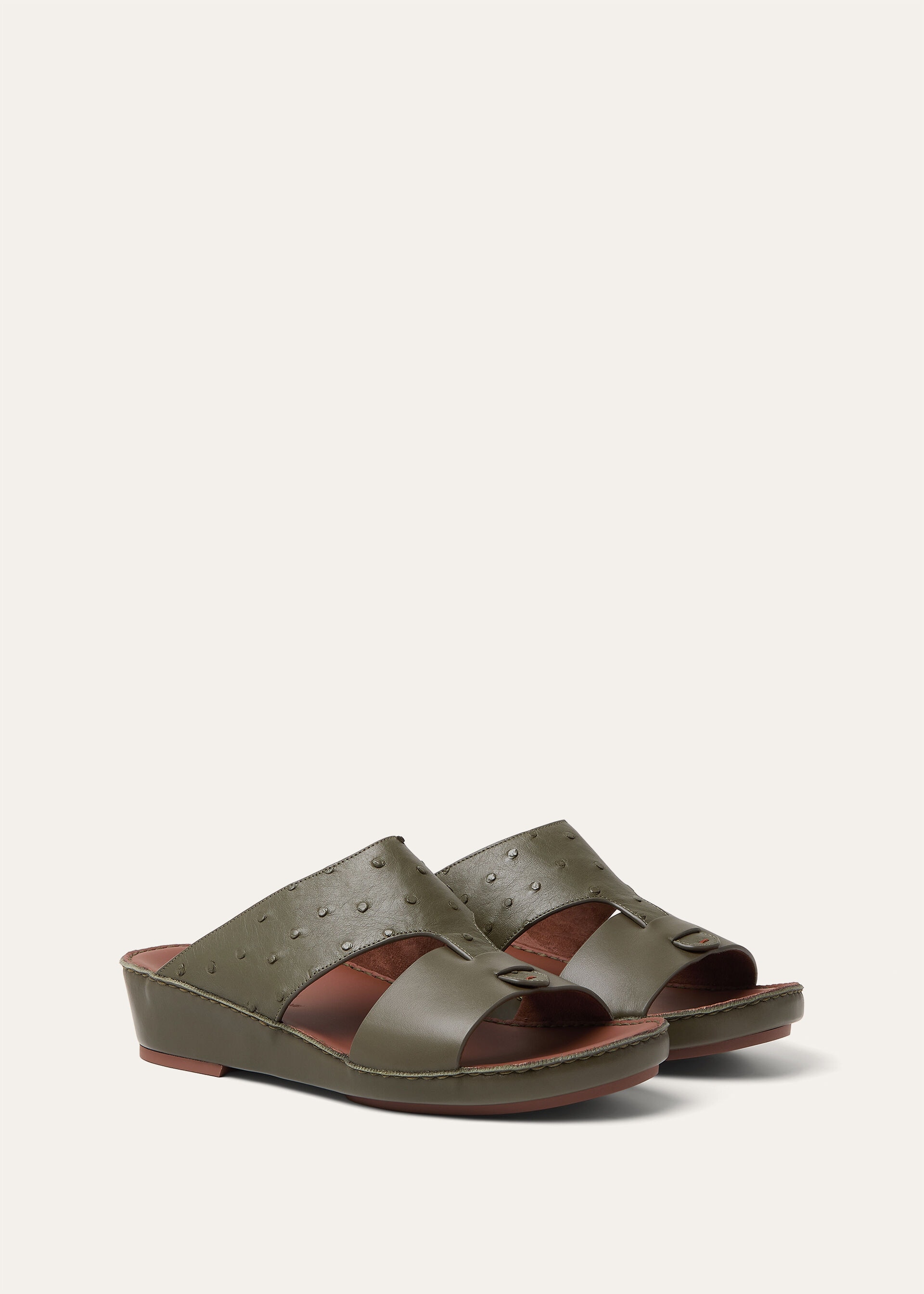 NEW BUCKLE WALK SANDAL OSTRICH CALF