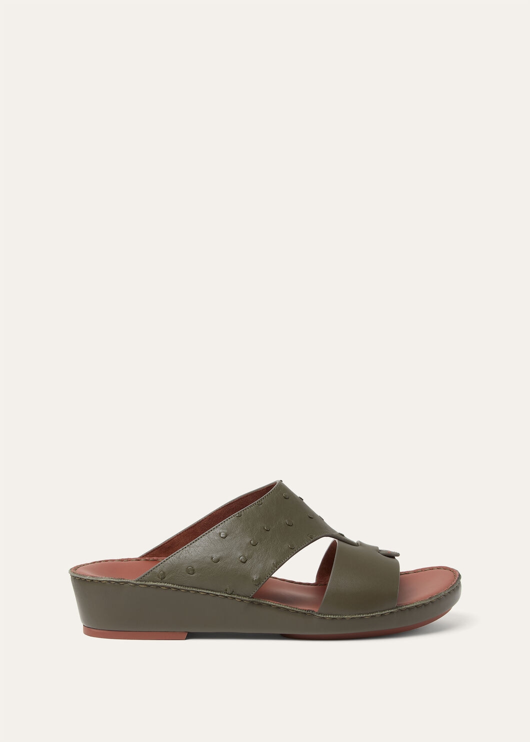NEW BUCKLE WALK SANDAL OSTRICH CALF